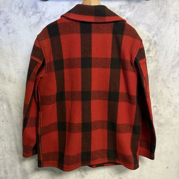 Vintage 50s Chippewa Coat Mens Large 23.5x31 Red Buffalo Plaid Hunting Outdoor - Picture 2 of 10